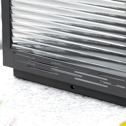 Simple Geometric Metal Glass Solar Post Cap Light Image - 10