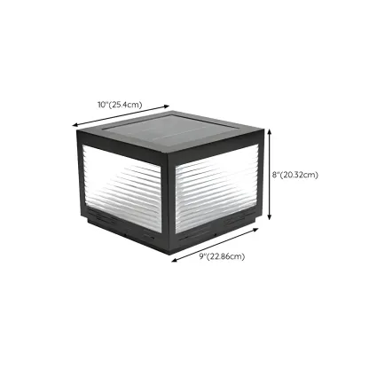 Simple Geometric Metal Glass Solar Post Cap Light Image - 19