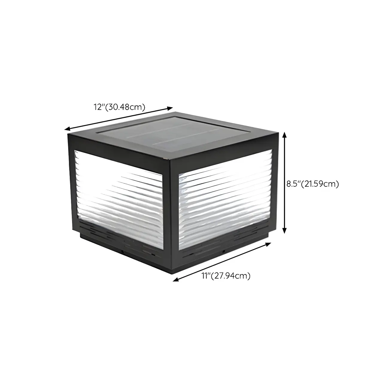 Simple Geometric Metal Glass Solar Post Cap Light Image - 21 | homeyfad