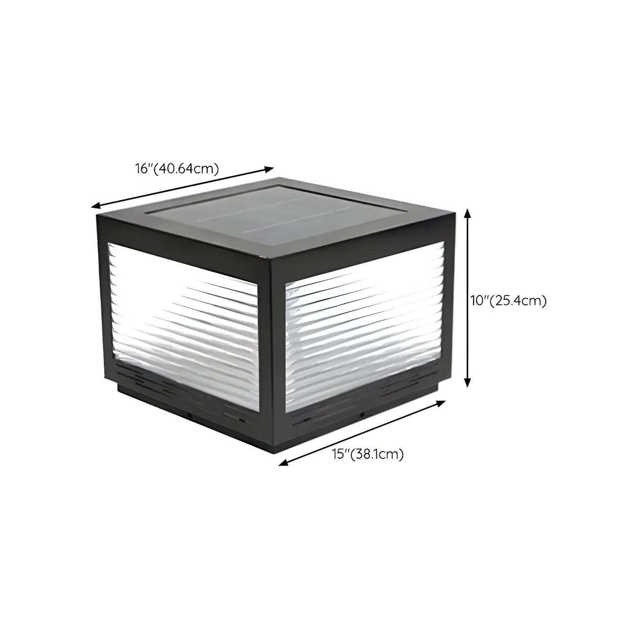 Simple Geometric Metal Glass Solar Post Cap Light Image - 22