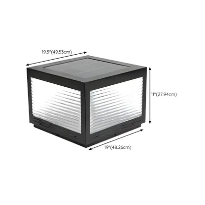 Simple Geometric Metal Glass Solar Post Cap Light Image - 23