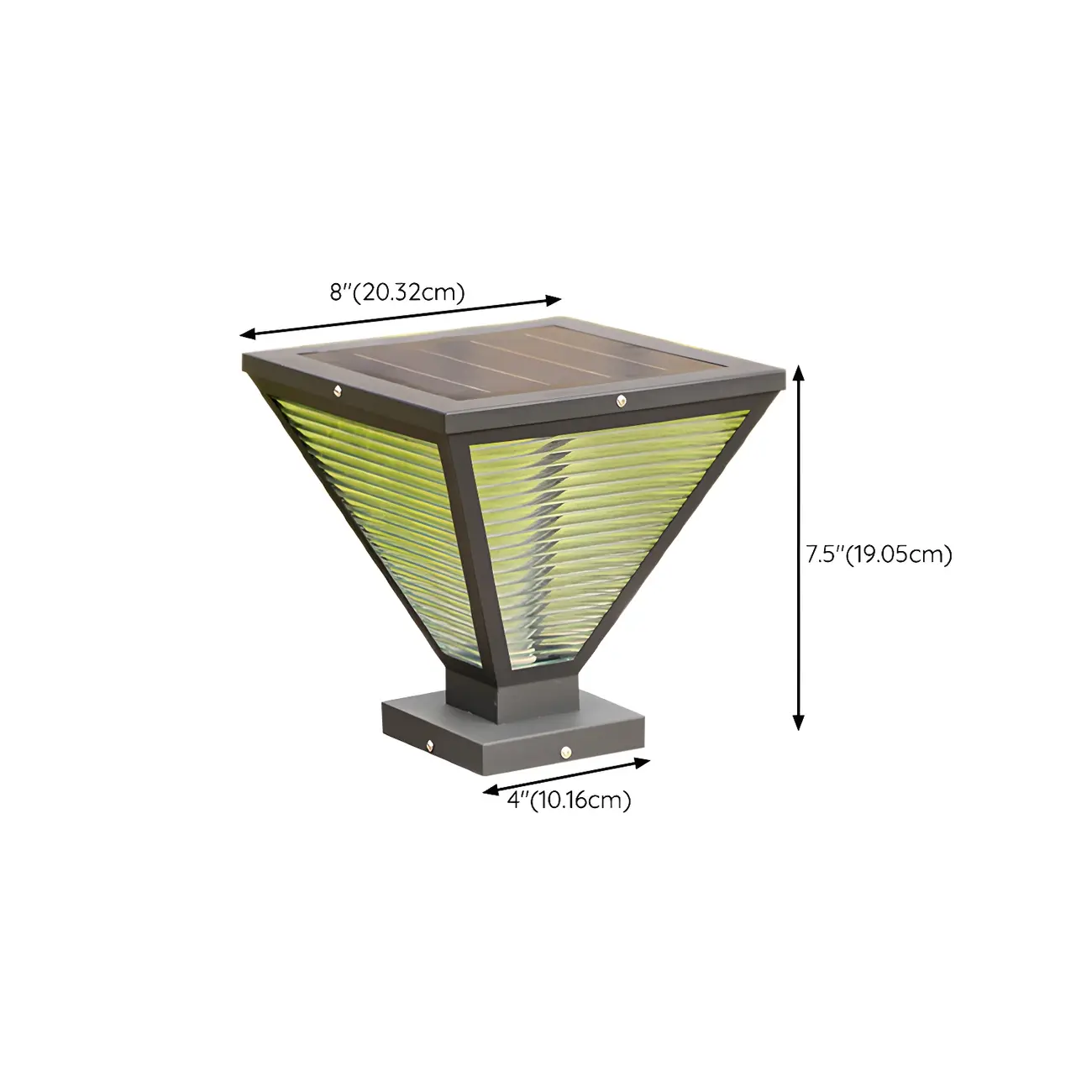 Simple Geometric Metal Glass Solar Post Cap Light Image - 24 | homeyfad