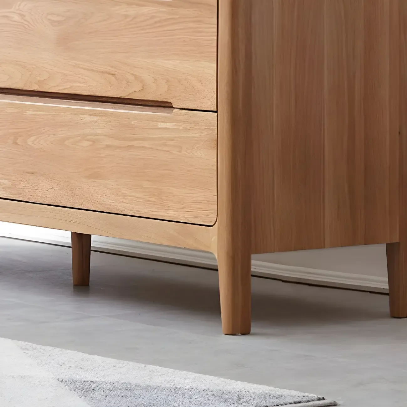 Traditional Natural Solid Wooden Double Dressers with Drawers Image - 8