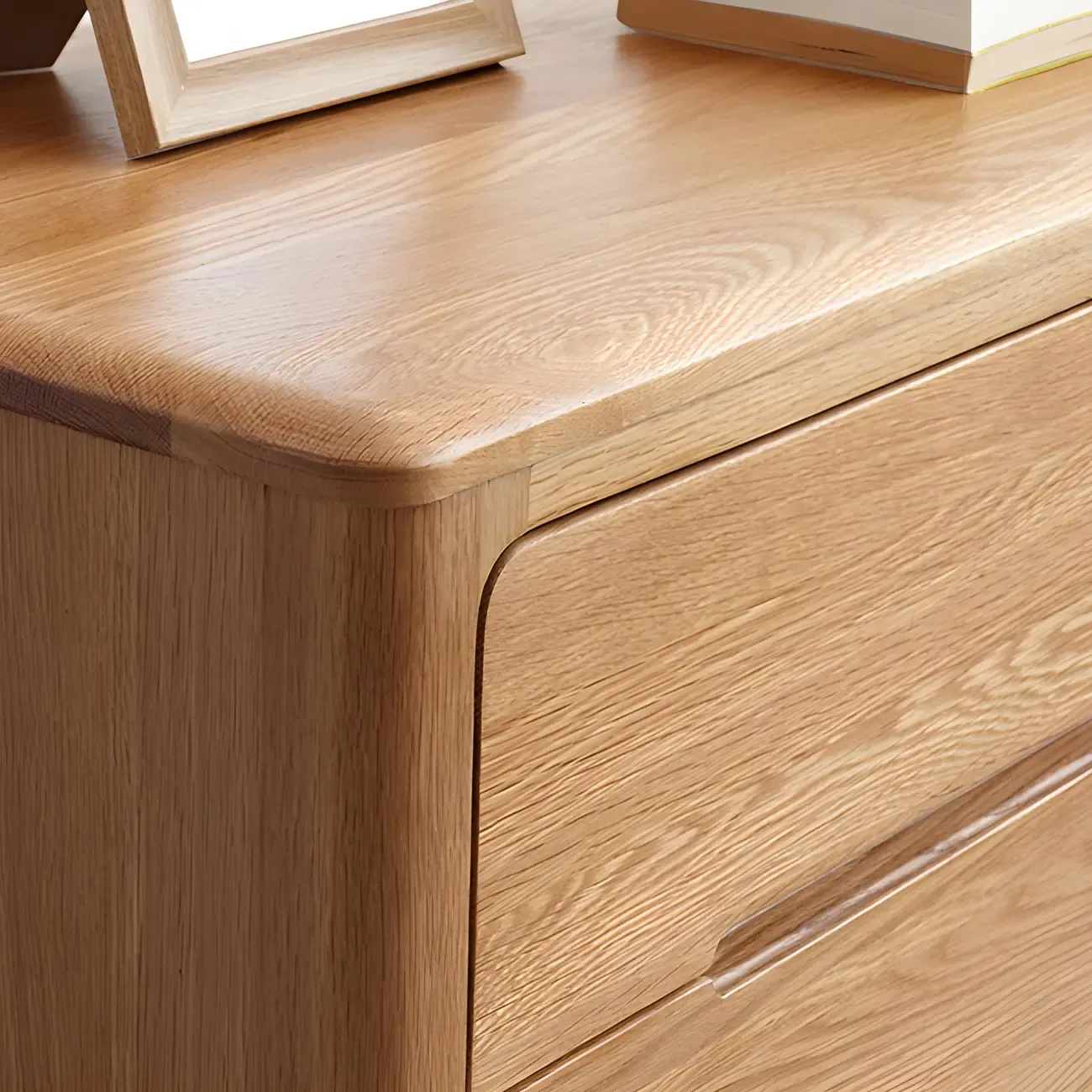 Traditional Natural Solid Wooden Double Dressers with Drawers Image - 10