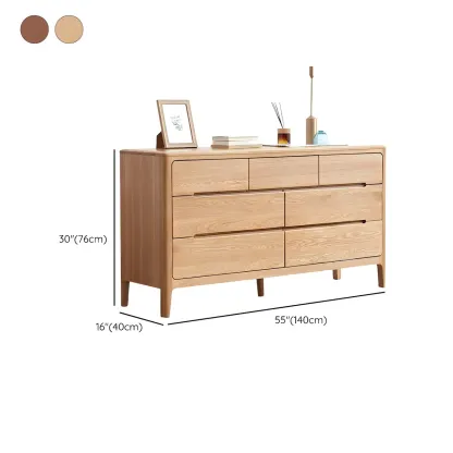 Traditional Natural Solid Wooden Double Dressers with Drawers #size