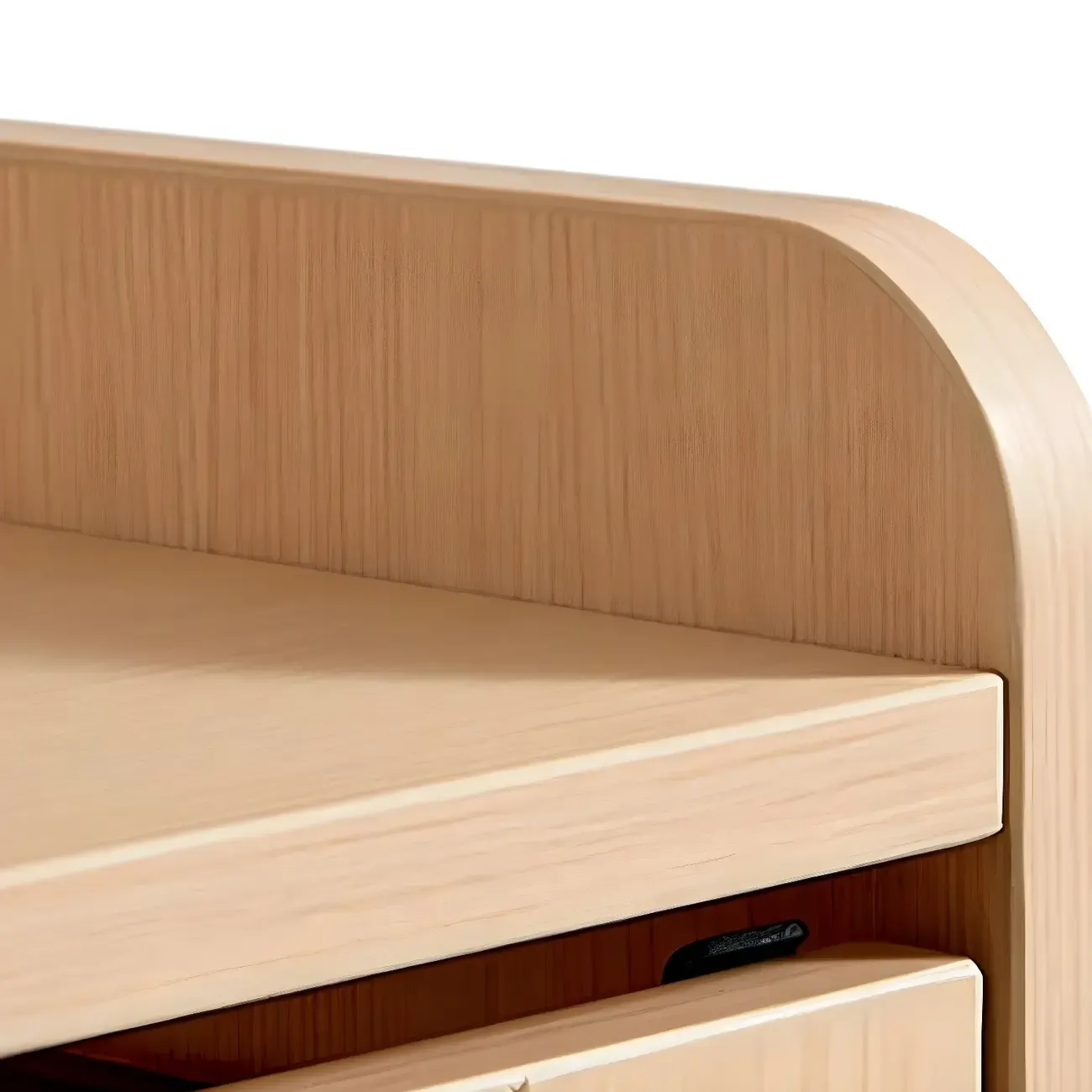 Minimalist Natural Wooden Vertical Dressers with Glass Doors Image - 14