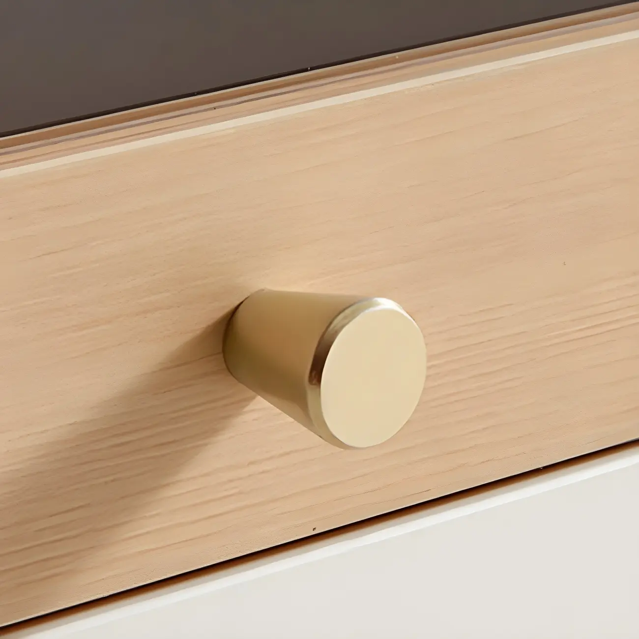 Minimalist Natural Wooden Vertical Dressers with Glass Doors Image - 16 | homeyfad