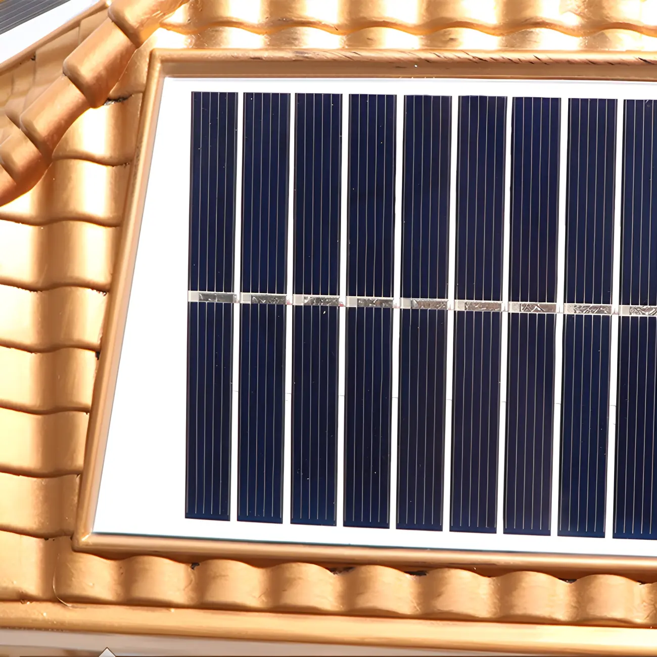 House-Shape Gold Square Solar Outdoor Post Lights | homeyfad