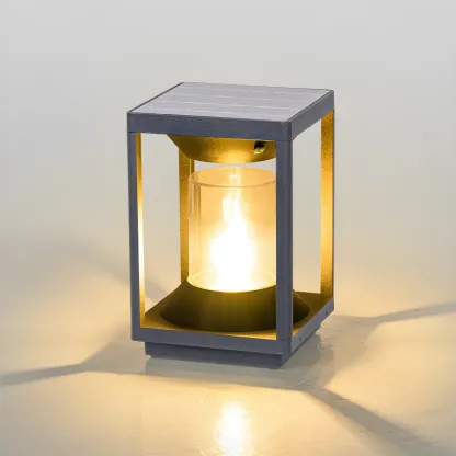 Solar Black Metal Vertical Post Cap Light Image - 7