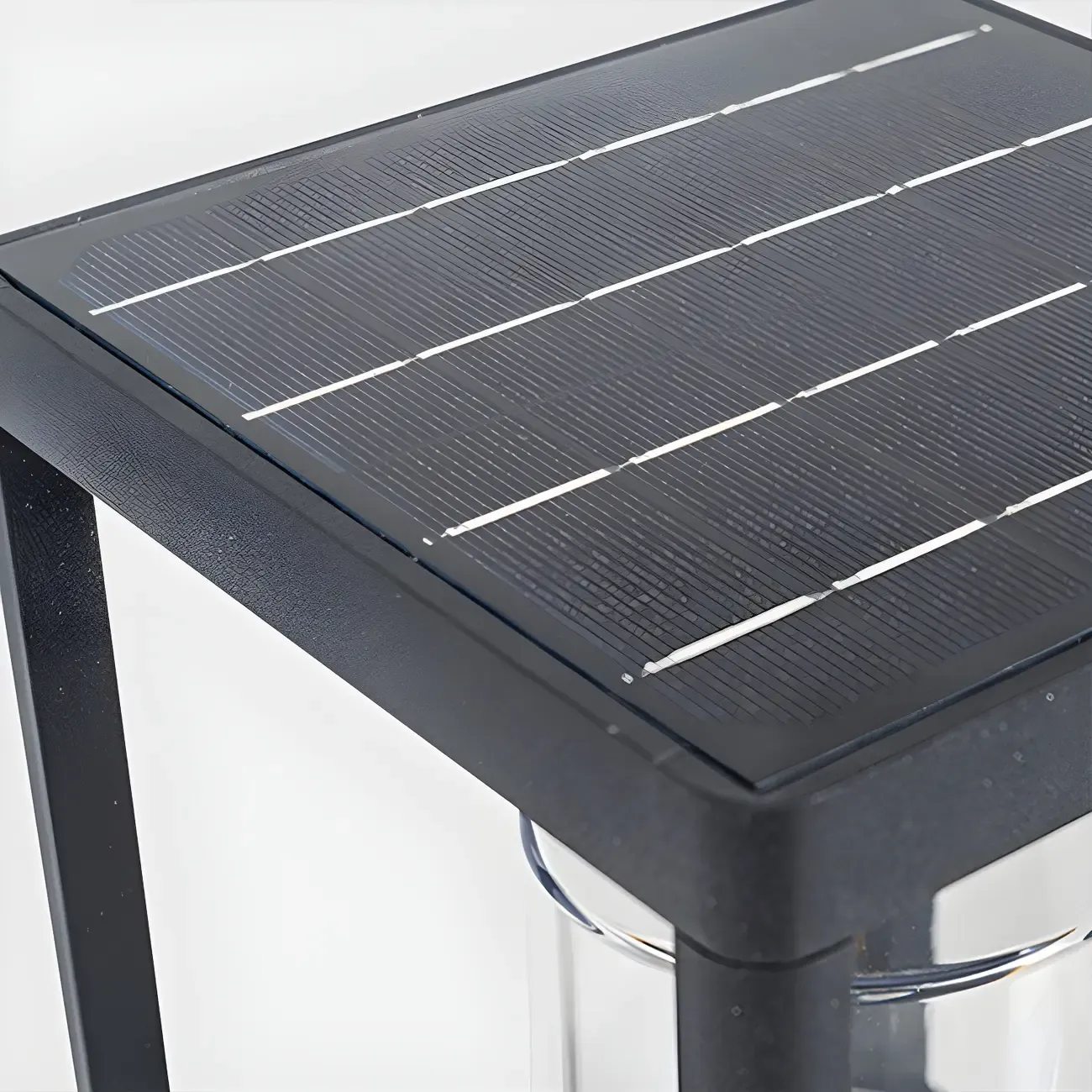Solar Black Metal Vertical Post Cap Light Image - 9