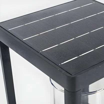 Solar Black Metal Vertical Post Cap Light Image - 9
