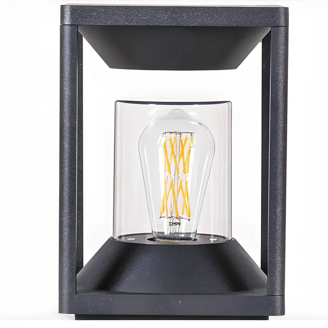 Solar Black Metal Vertical Post Cap Light Image - 8