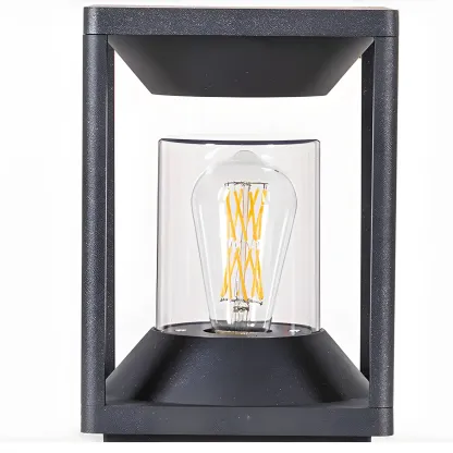 Solar Black Metal Vertical Post Cap Light Image - 8