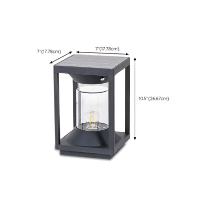Solar Black Metal Vertical Post Cap Light #size