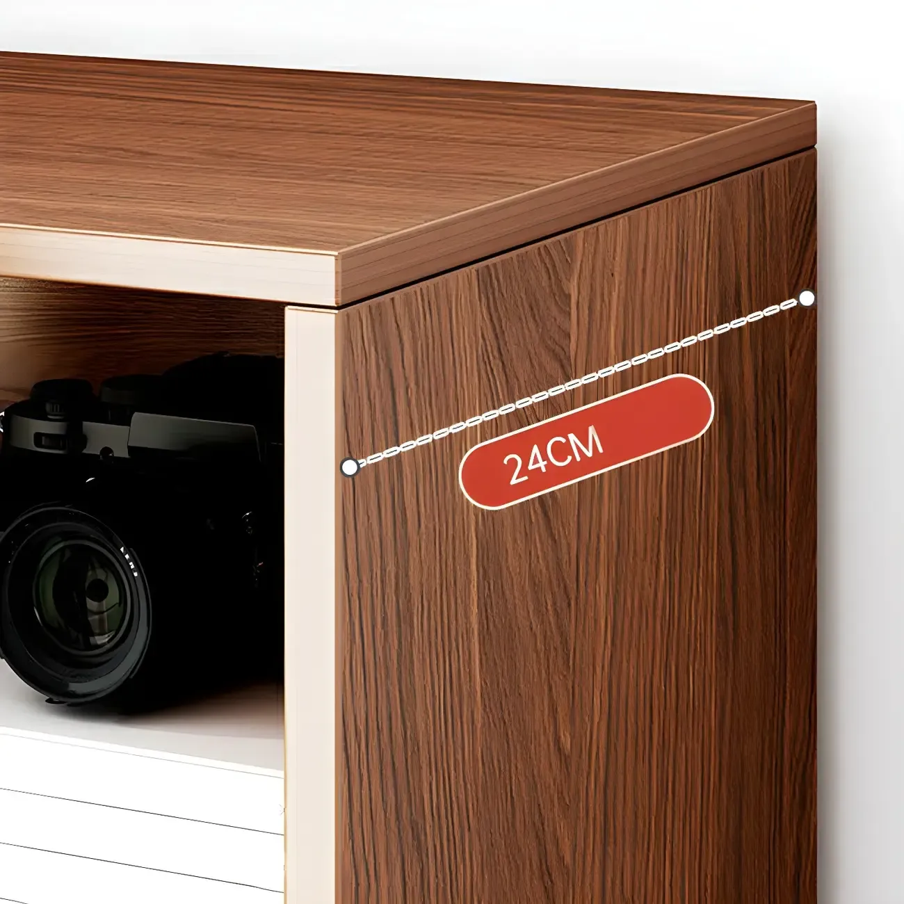 Modern 5-Tier Ladder Closed Back Oak Wood Bookcase Image - 5