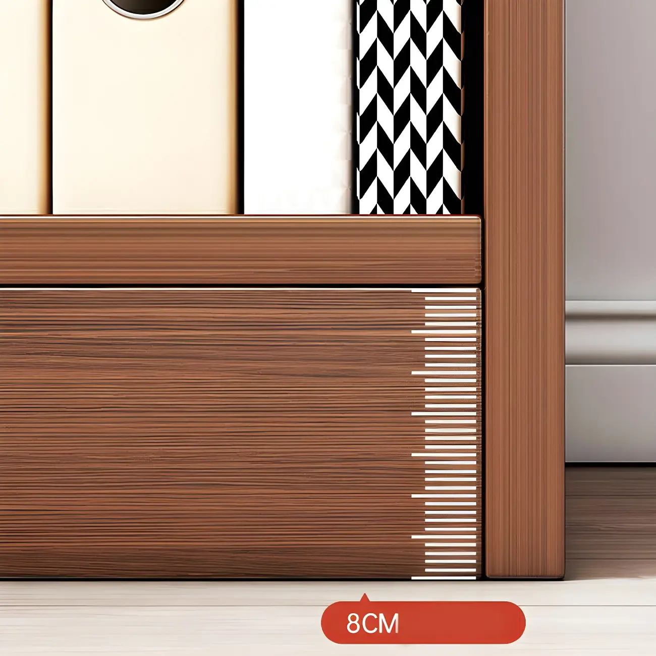 Modern 5-Tier Ladder Closed Back Oak Wood Bookcase Image - 6 | homeyfad