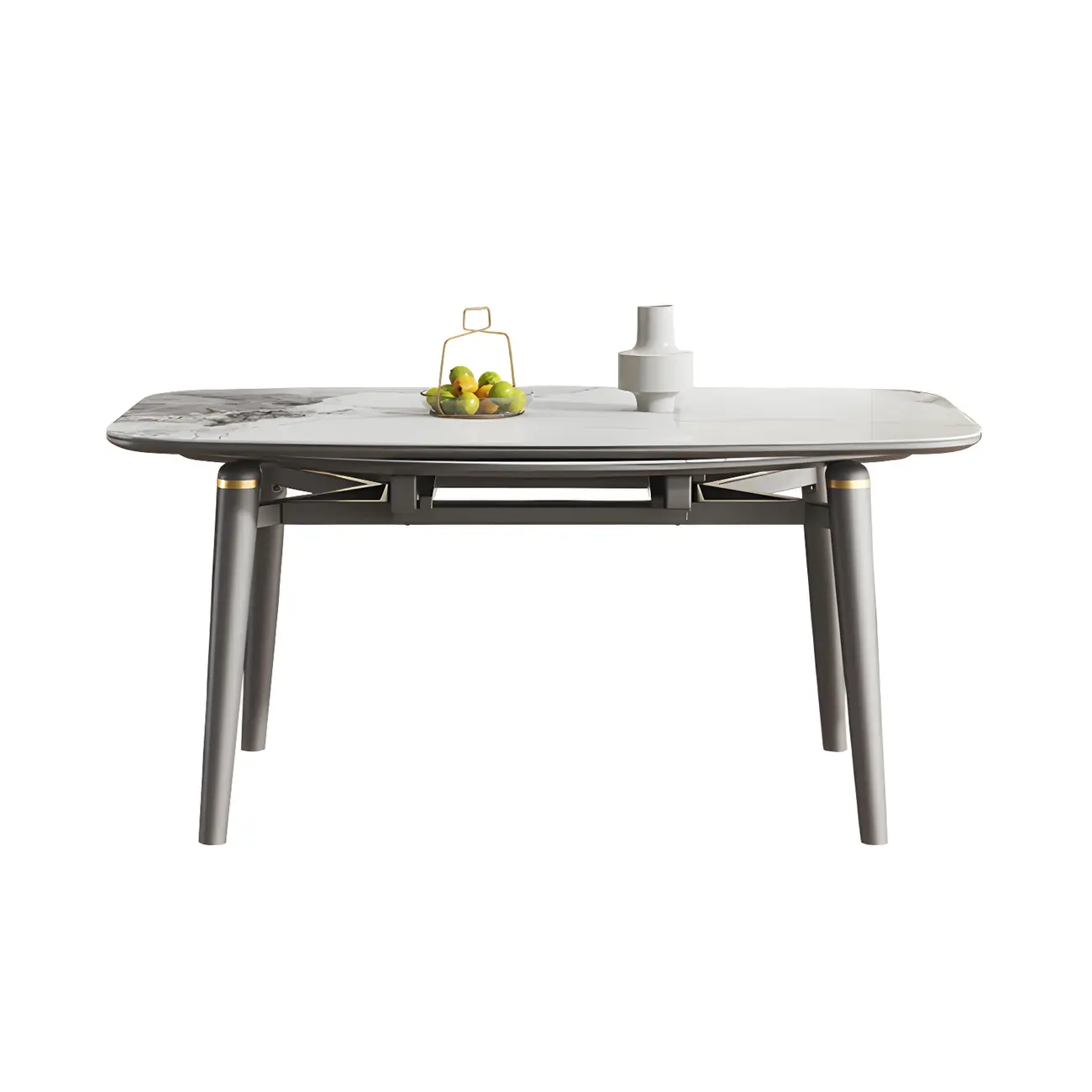 Modern White Marble Extendable Dining Table Image - 4 | homeyfad