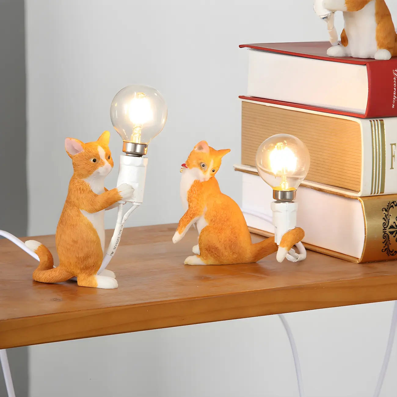9 Inch Yellow Cat Metal Kids Table Lamp for Bedside Decor | homeyfad