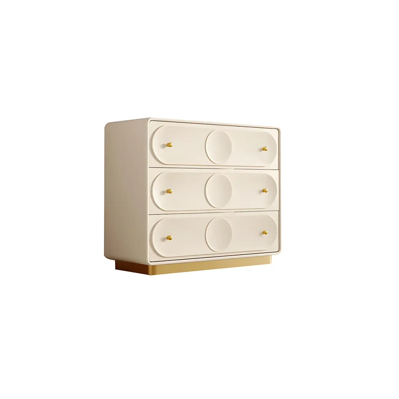 Glam White Wooden Dresser with Drawers for Bedroom Storage Image - 4