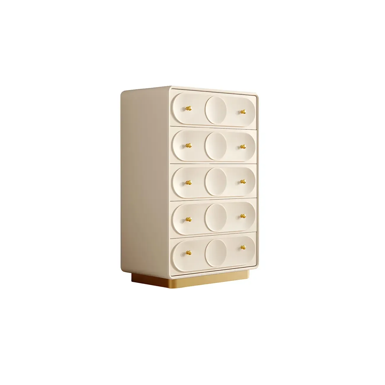Glam White Wooden Dresser with Drawers for Bedroom Storage Image - 5
