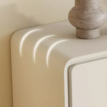 Glam White Wooden Dresser with Drawers for Bedroom Storage Image - 10