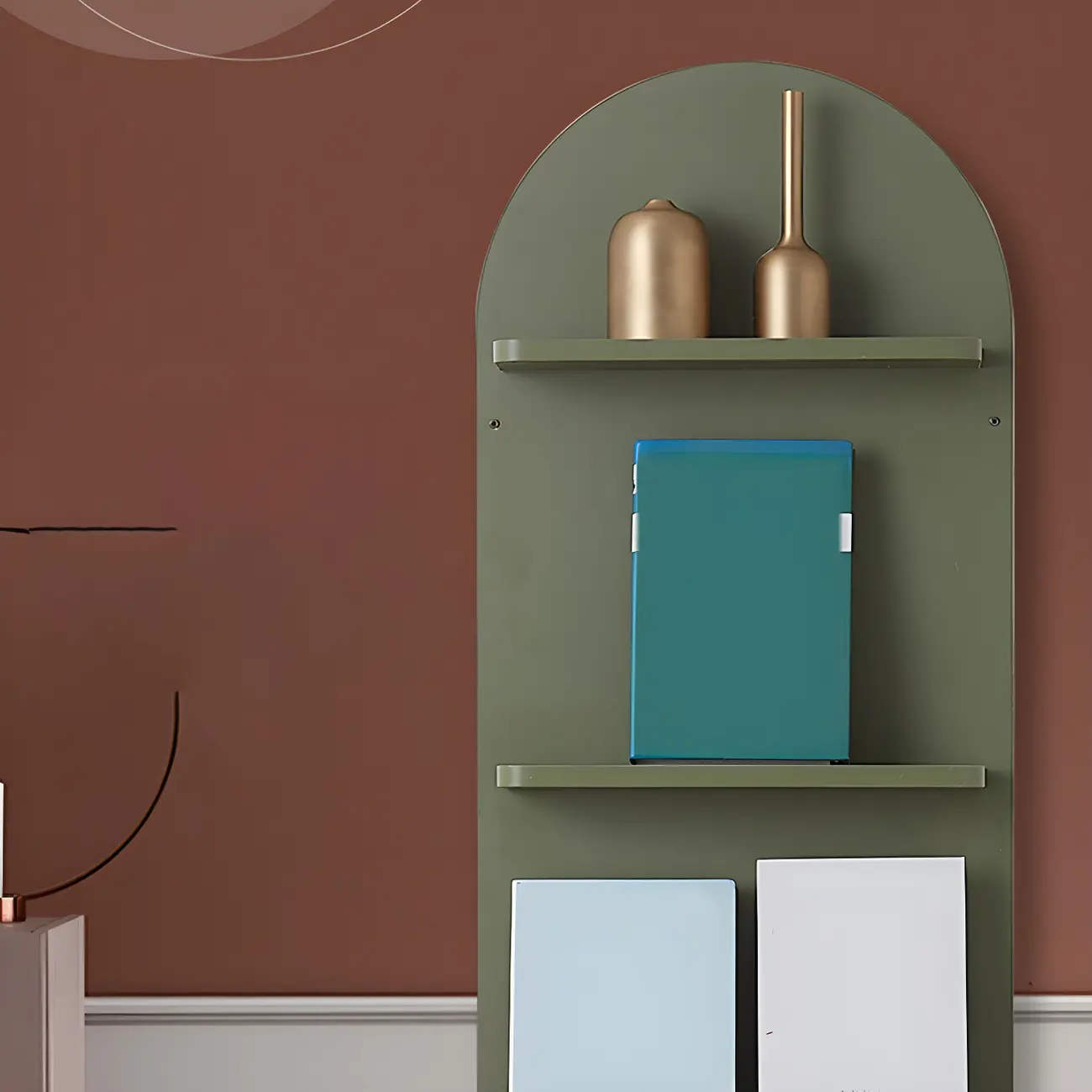 Etagere Arched Wall-Mounted Wood Bookcase Image - 5 | homeyfad