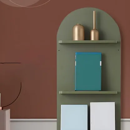 Etagere Arched Wall-Mounted Wood Bookcase Image - 5