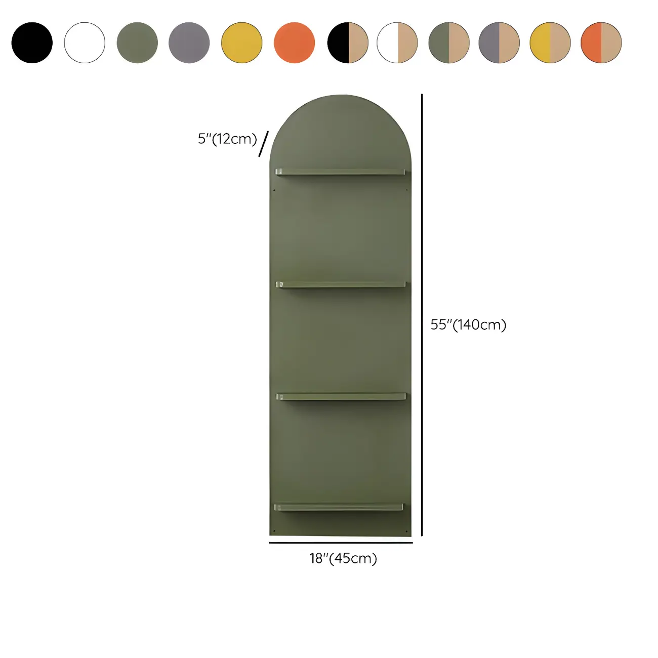 Etagere Arched Wall-Mounted Wood Bookcase #size | homeyfad