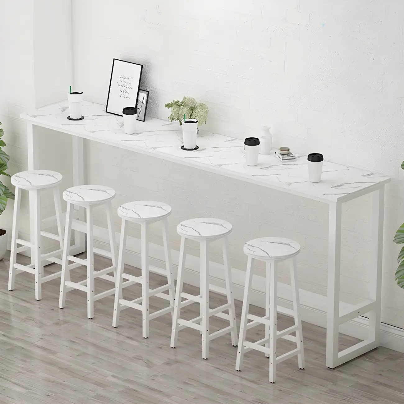 Rectangular Tall Wood Metal Base Bar Table Black Image - 2 | homeyfad