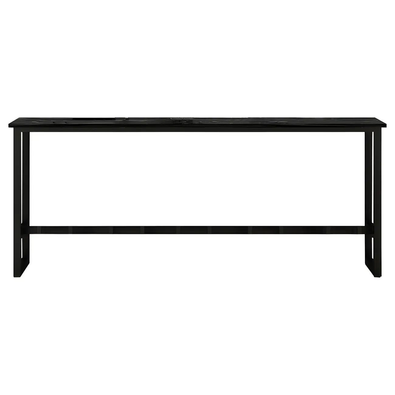 Rectangular Tall Wood Metal Base Bar Table Black Image - 5 | homeyfad