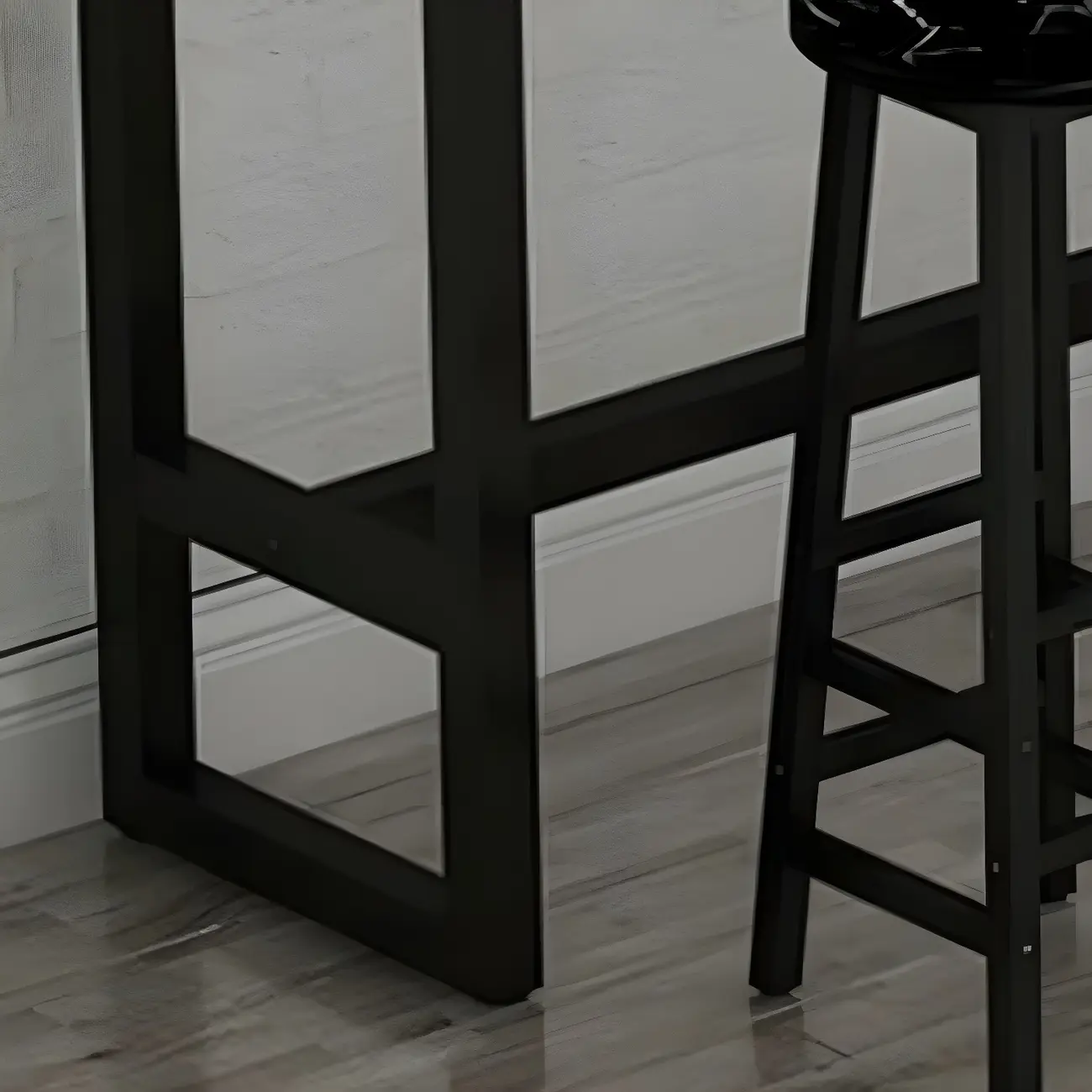 Rectangular Tall Wood Metal Base Bar Table Black Image - 9 | homeyfad