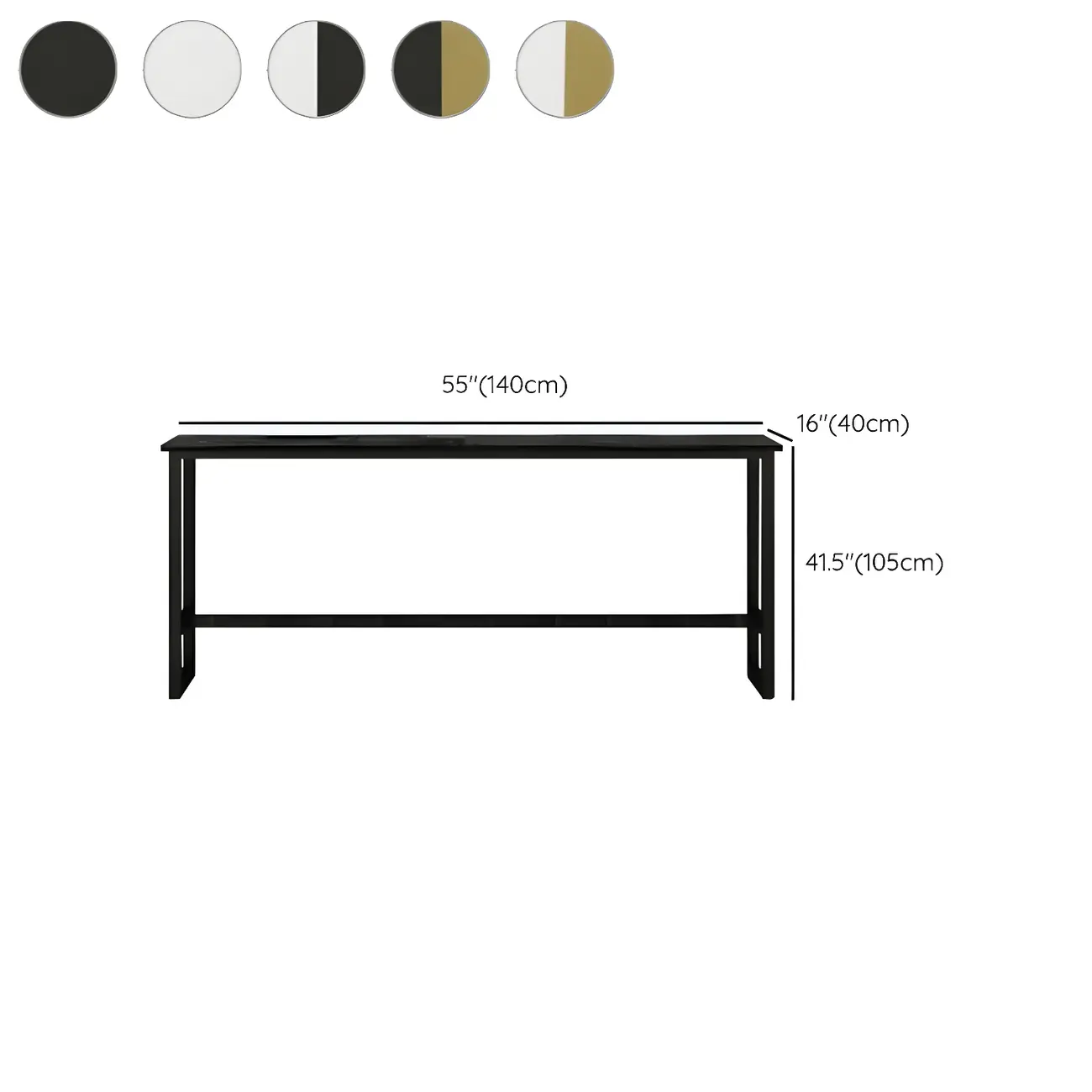 Rectangular Tall Wood Metal Base Bar Table Black Image - 13 | homeyfad