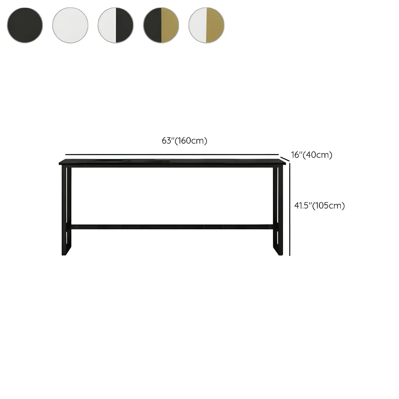 Rectangular Tall Wood Metal Base Bar Table Black Image - 14 | homeyfad