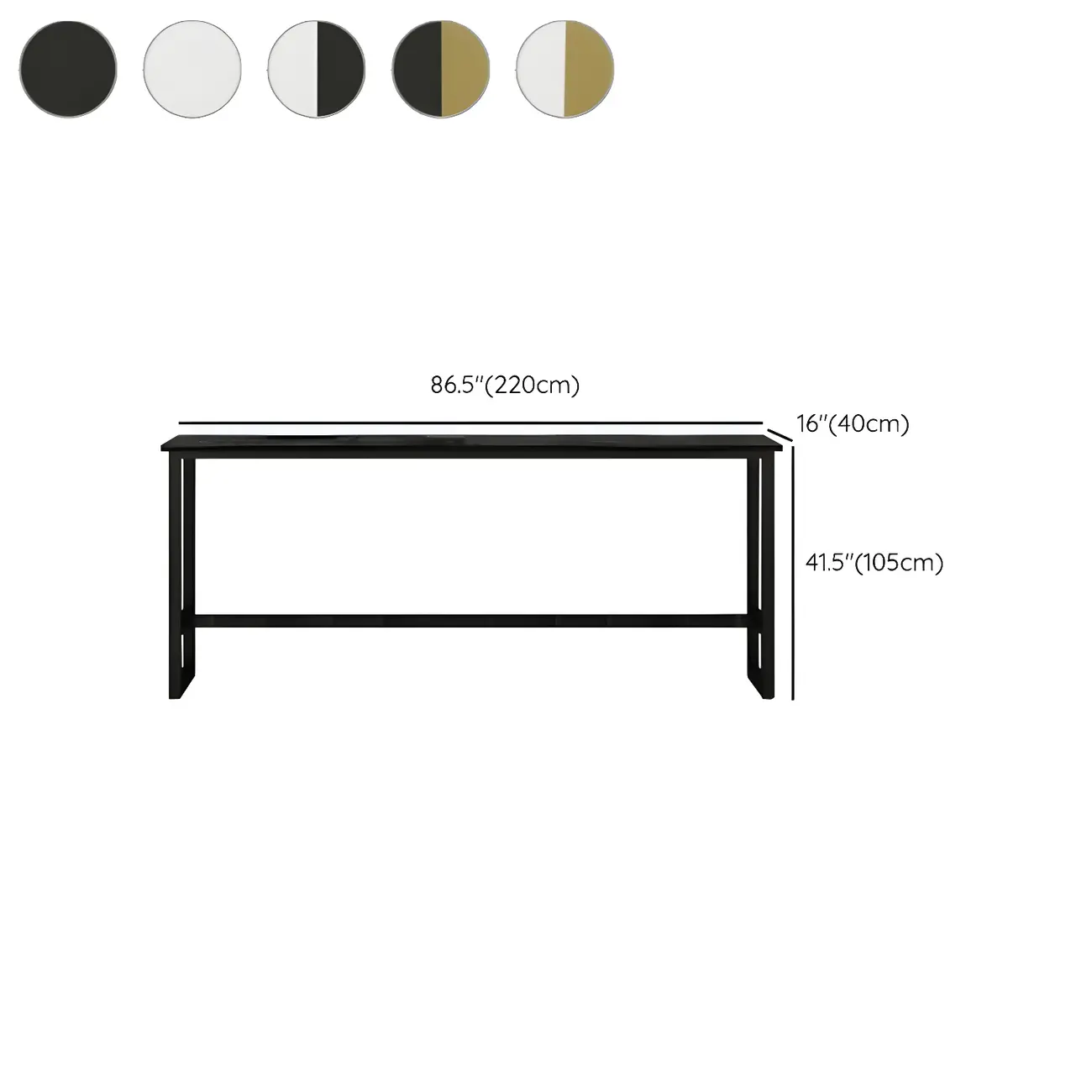 Rectangular Tall Wood Metal Base Bar Table Black Image - 17 | homeyfad