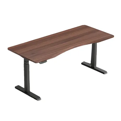 Modern Rubberwood Adjustable Standing Desk with Monitor Stand Image - 5