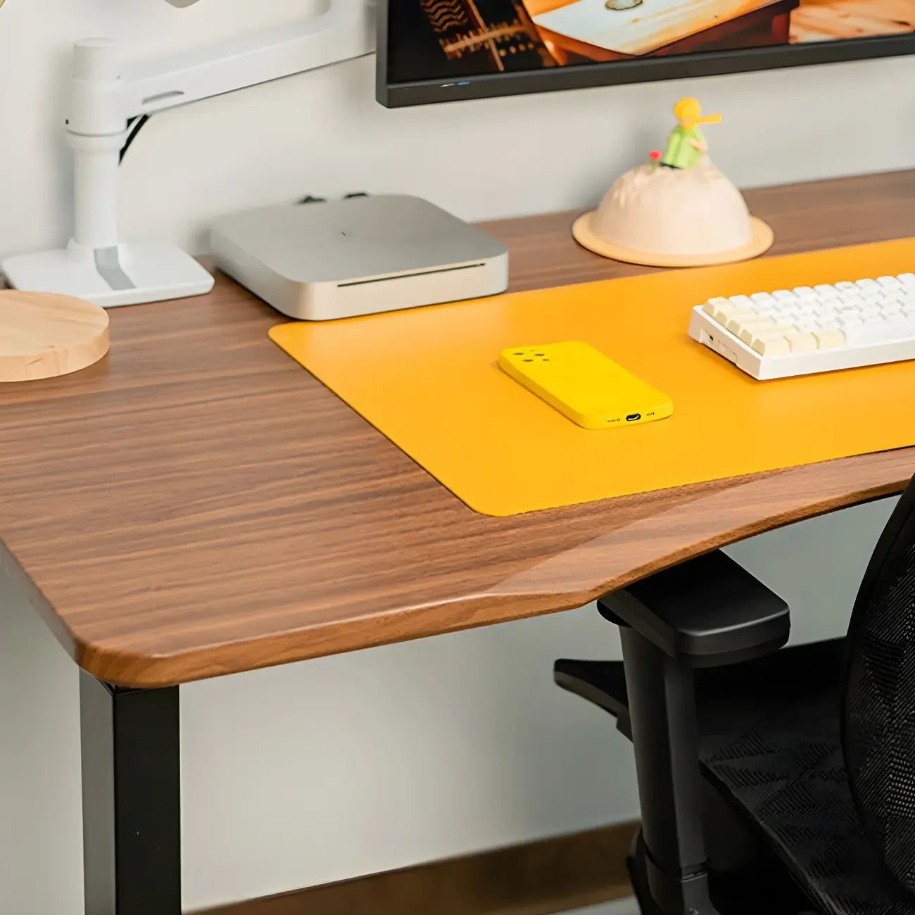 Modern Rubberwood Adjustable Standing Desk with Monitor Stand Image - 6