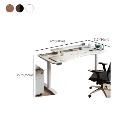 Modern Rubberwood Adjustable Standing Desk with Monitor Stand Image - 21
