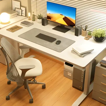 Modern Pine Wooden Adjustable Standing Desk for Home Office Image - 3