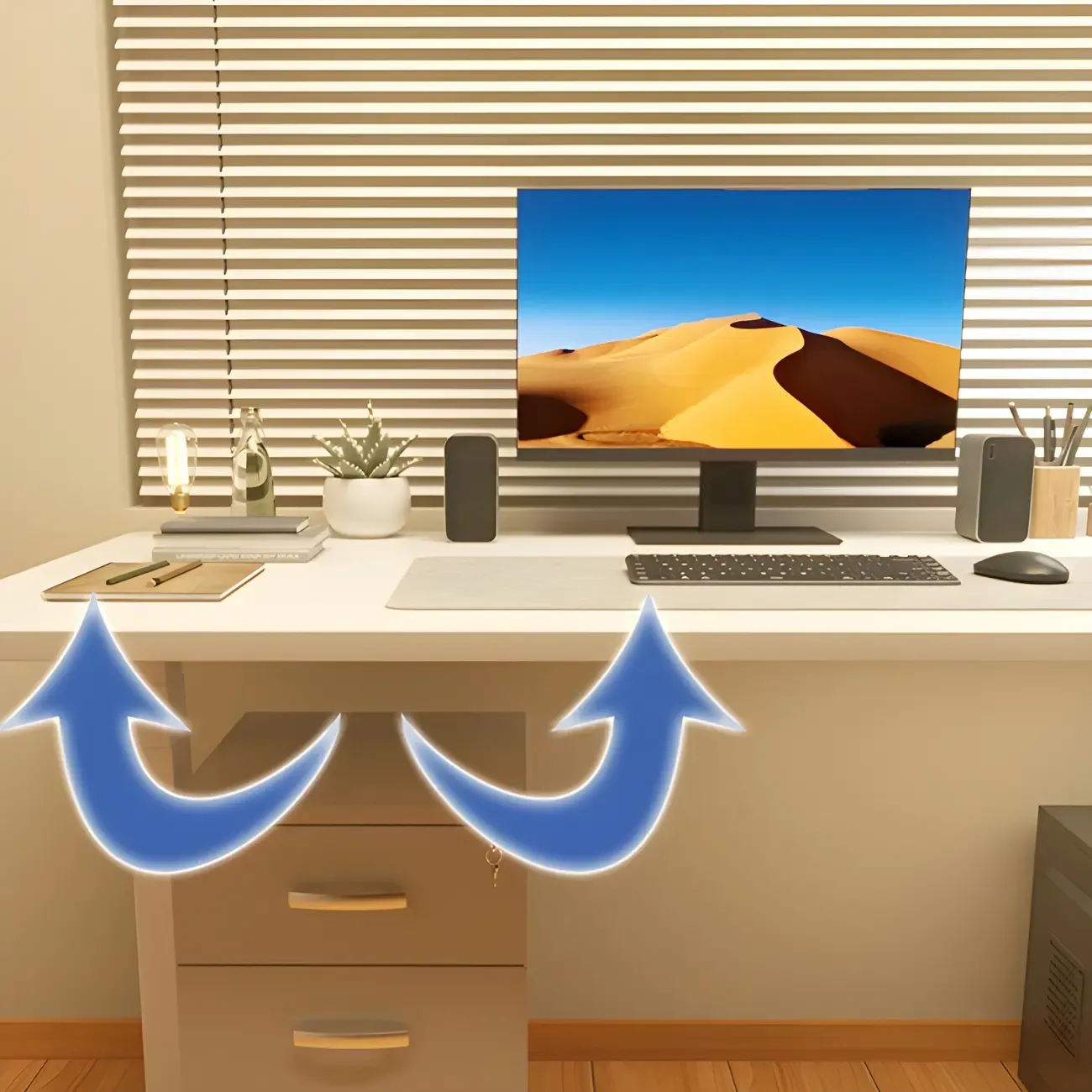 Modern Pine Wooden Adjustable Standing Desk for Home Office Image - 12