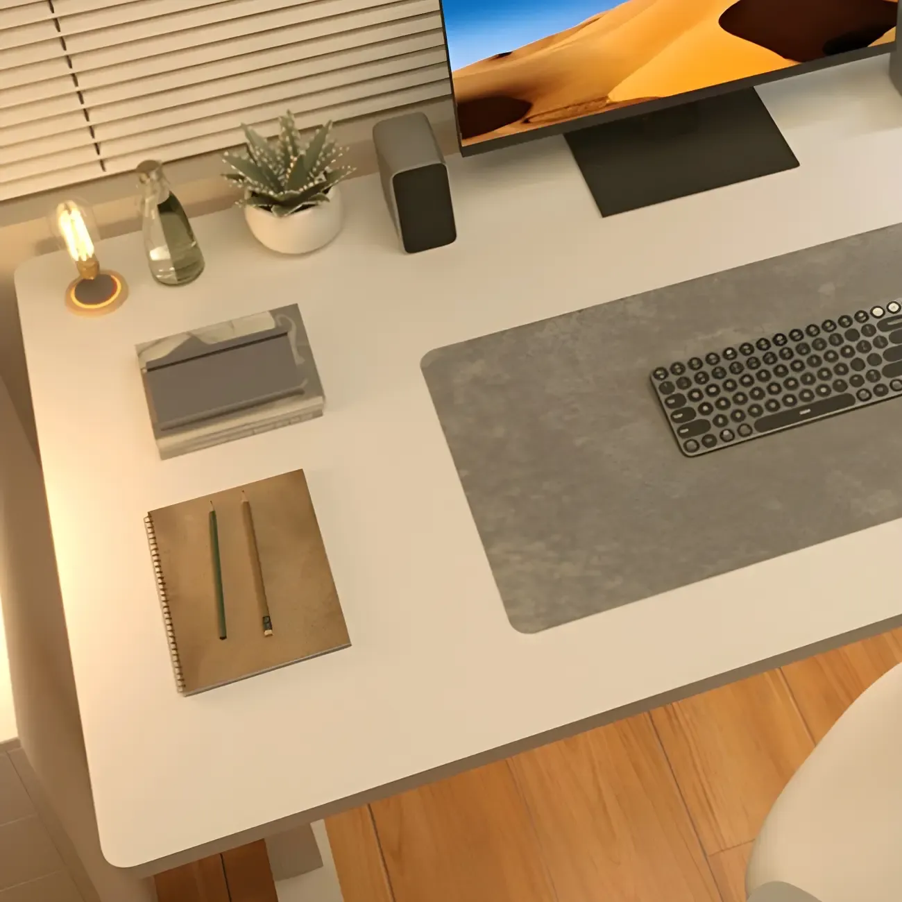 Modern Pine Wooden Adjustable Standing Desk for Home Office Image - 13
