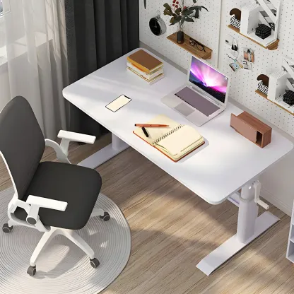 Classic White Square Adjustable Standing Desk for Home Office Image - 1