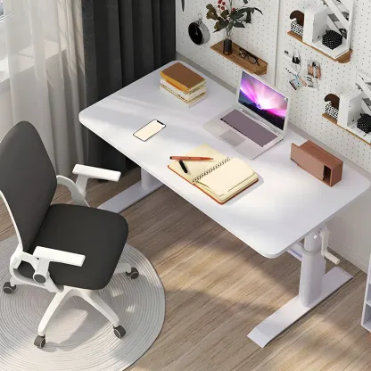 Classic White Square Adjustable Standing Desk for Home Office Image - 4