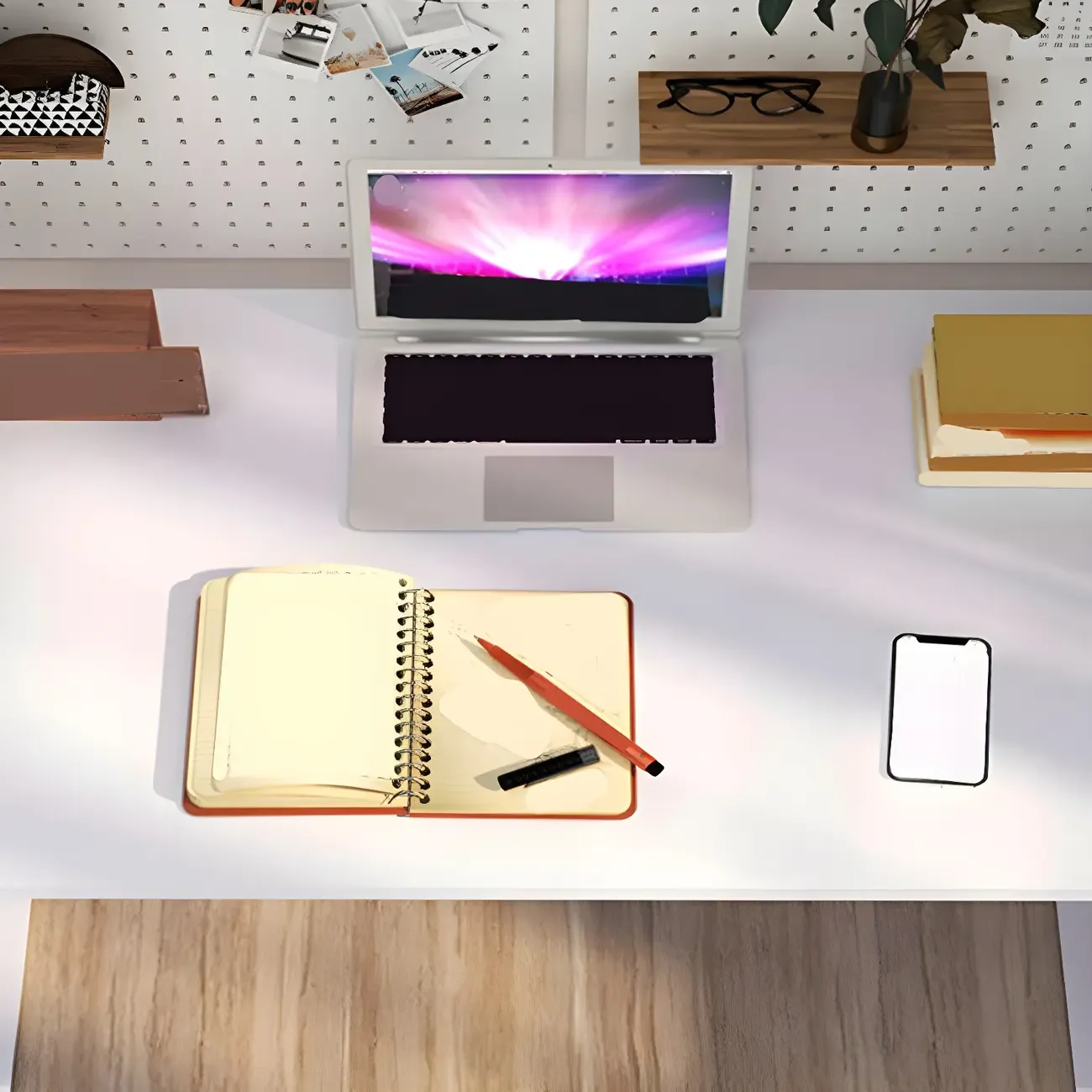 Classic White Square Adjustable Standing Desk for Home Office Image - 5