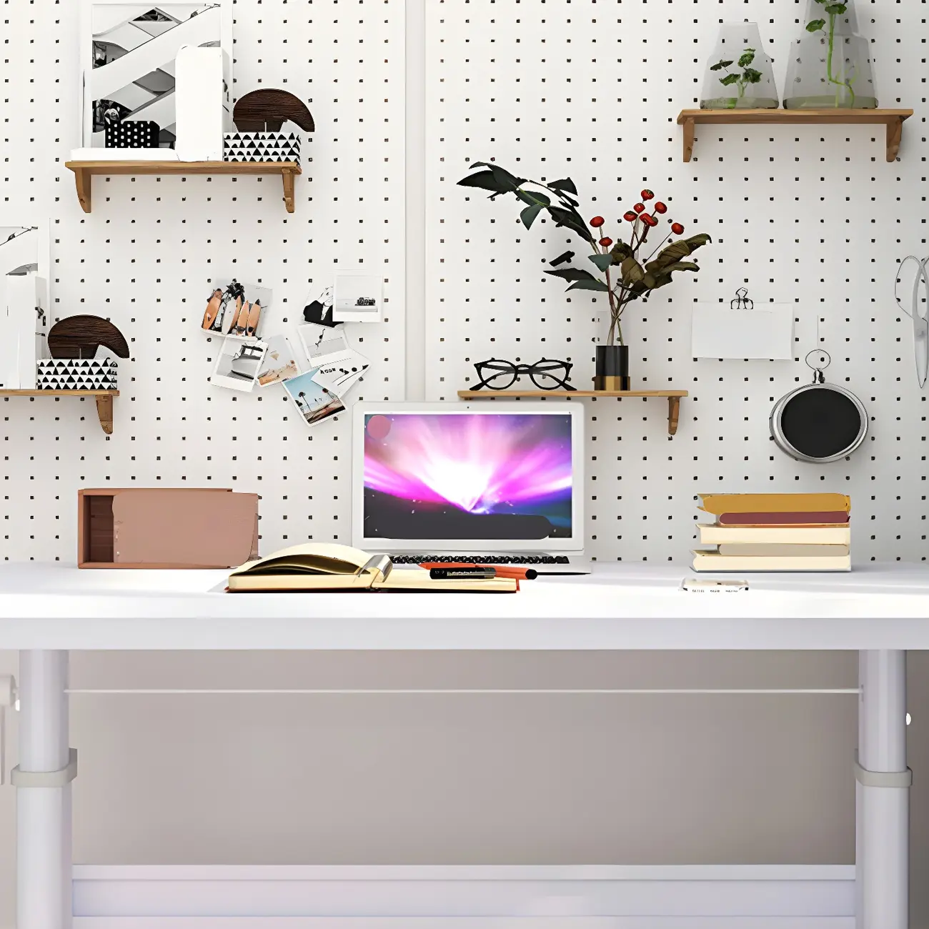 Classic White Square Adjustable Standing Desk for Home Office Image - 6 | homeyfad