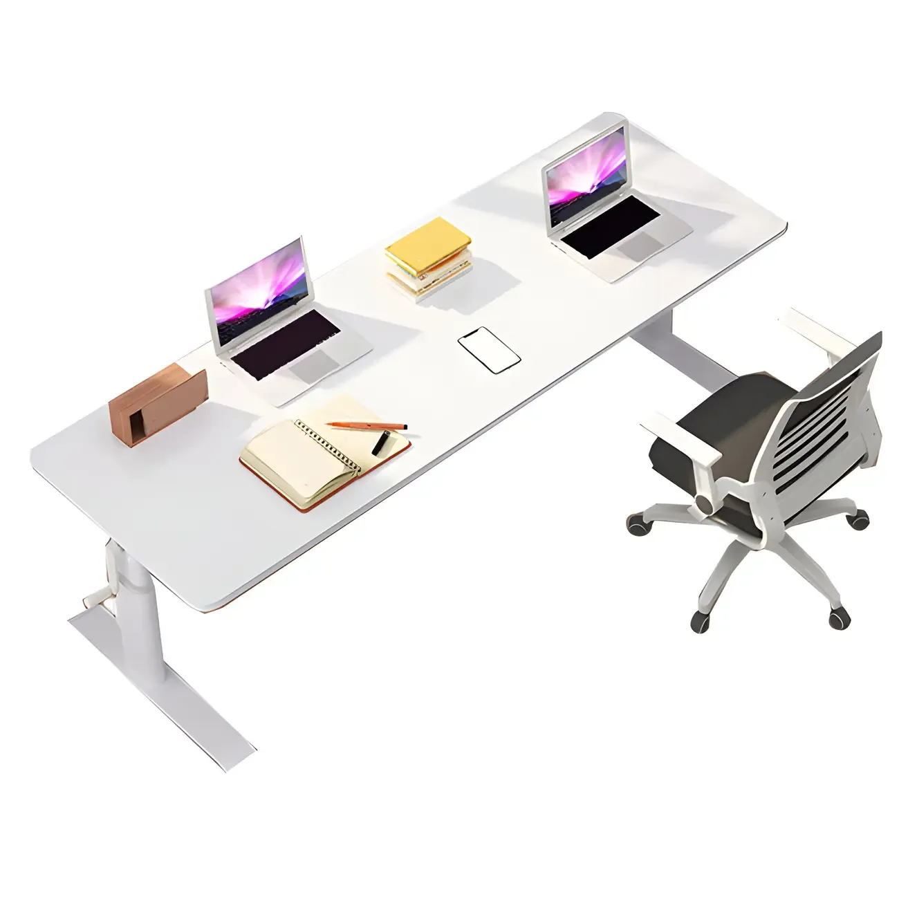 Classic White Square Adjustable Standing Desk for Home Office Image - 7