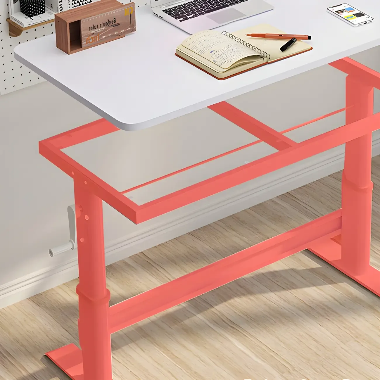 Classic White Square Adjustable Standing Desk for Home Office Image - 10