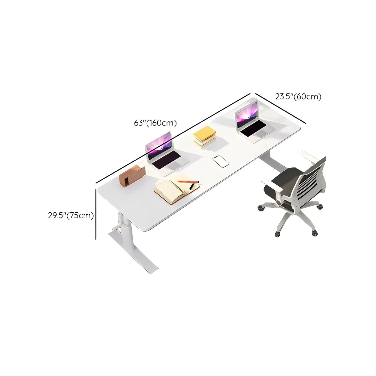 Classic White Square Adjustable Standing Desk for Home Office Image - 12