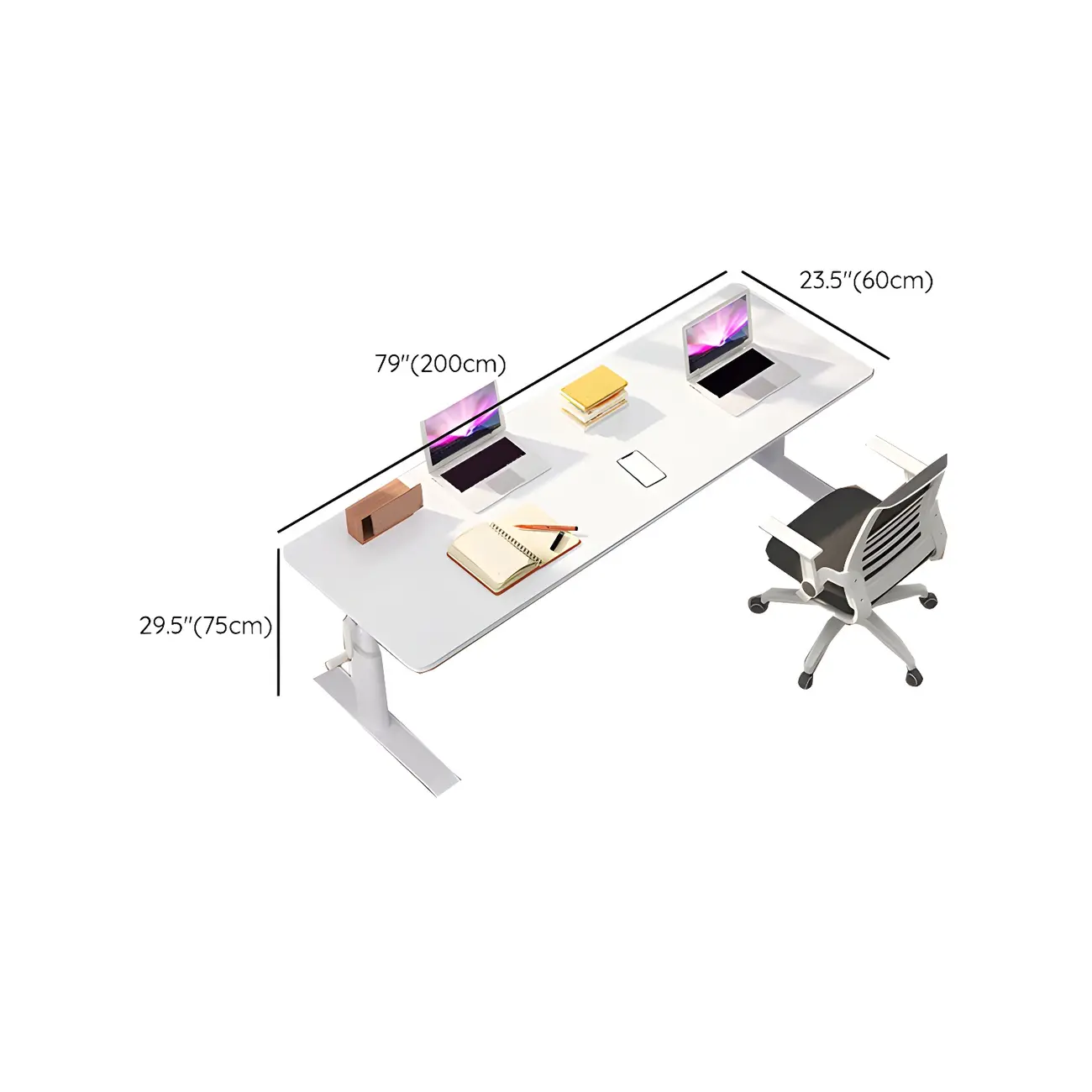 Classic White Square Adjustable Standing Desk for Home Office Image - 14 | homeyfad