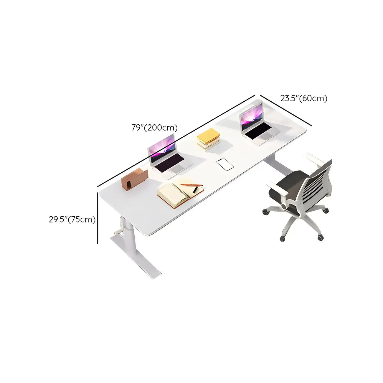 Classic White Square Adjustable Standing Desk for Home Office Image - 14