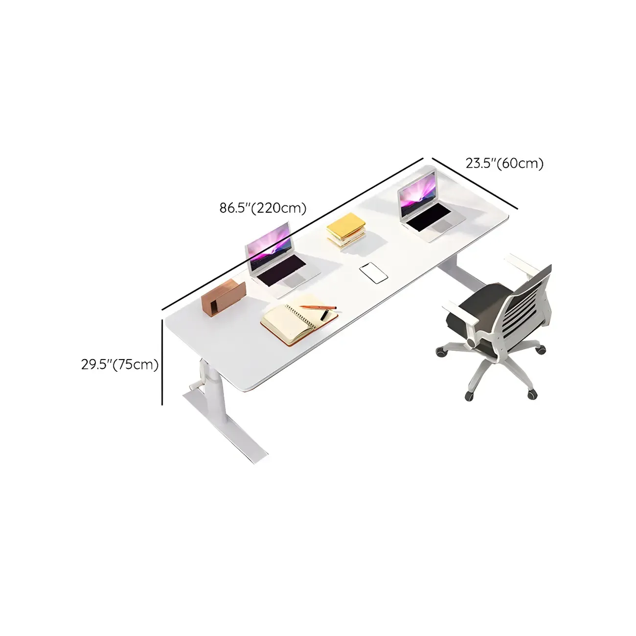 Classic White Square Adjustable Standing Desk for Home Office Image - 15